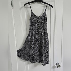 Japna Black and White Polka Dot Mini Dress